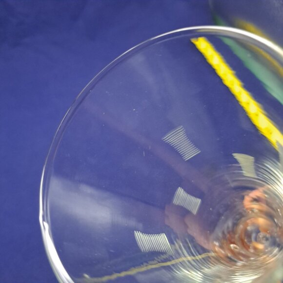 Vintage Etched Pilsner Beer Glass With Geometric Design - Picture 9 of 9